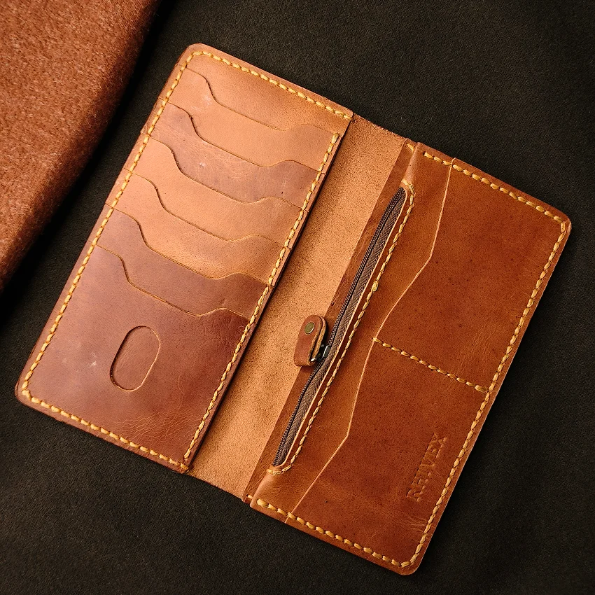 RHIVEX handcrafted full grain leather bifold wallet Pakistan