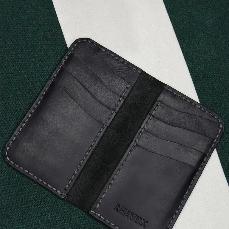 RHIVEX handcrafted full grain leather bifold wallet Pakistan