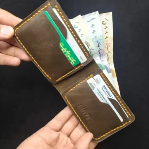 RHIVEX handcrafted full grain leather bifold wallet Pakistan