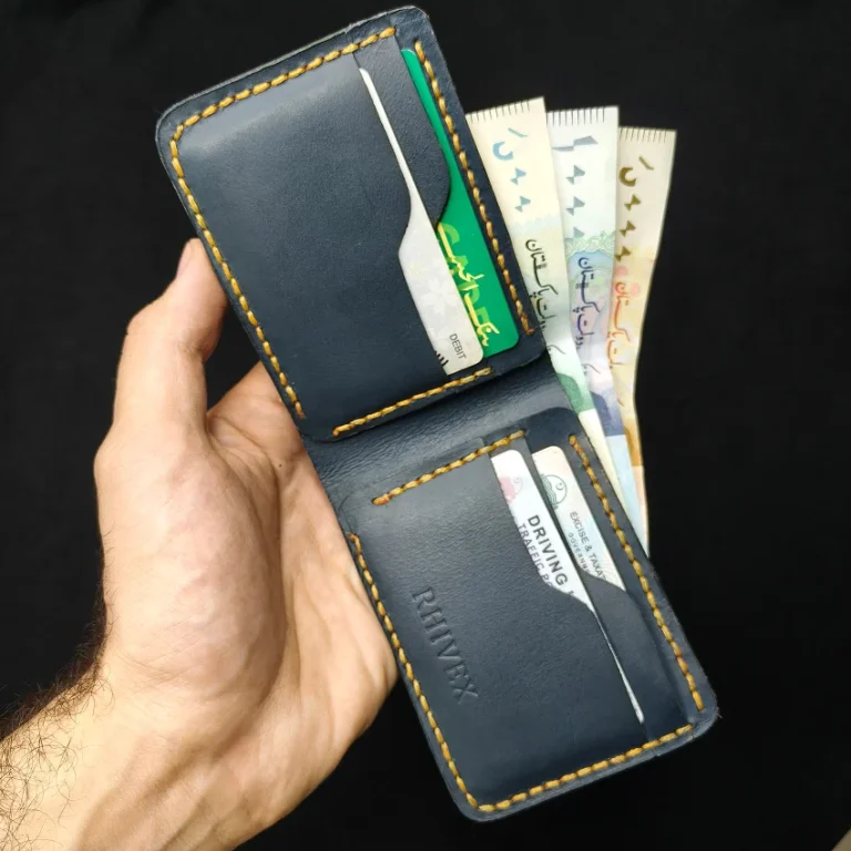 RHIVEX handcrafted full grain leather bifold wallet Pakistan