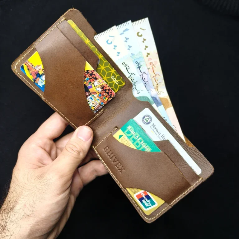RHIVEX handcrafted full grain leather bifold wallet Pakistan