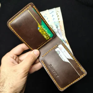 RHIVEX handcrafted full grain leather bifold wallet Pakistan