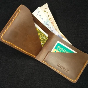 RHIVEX handcrafted full grain leather bifold wallet Pakistan