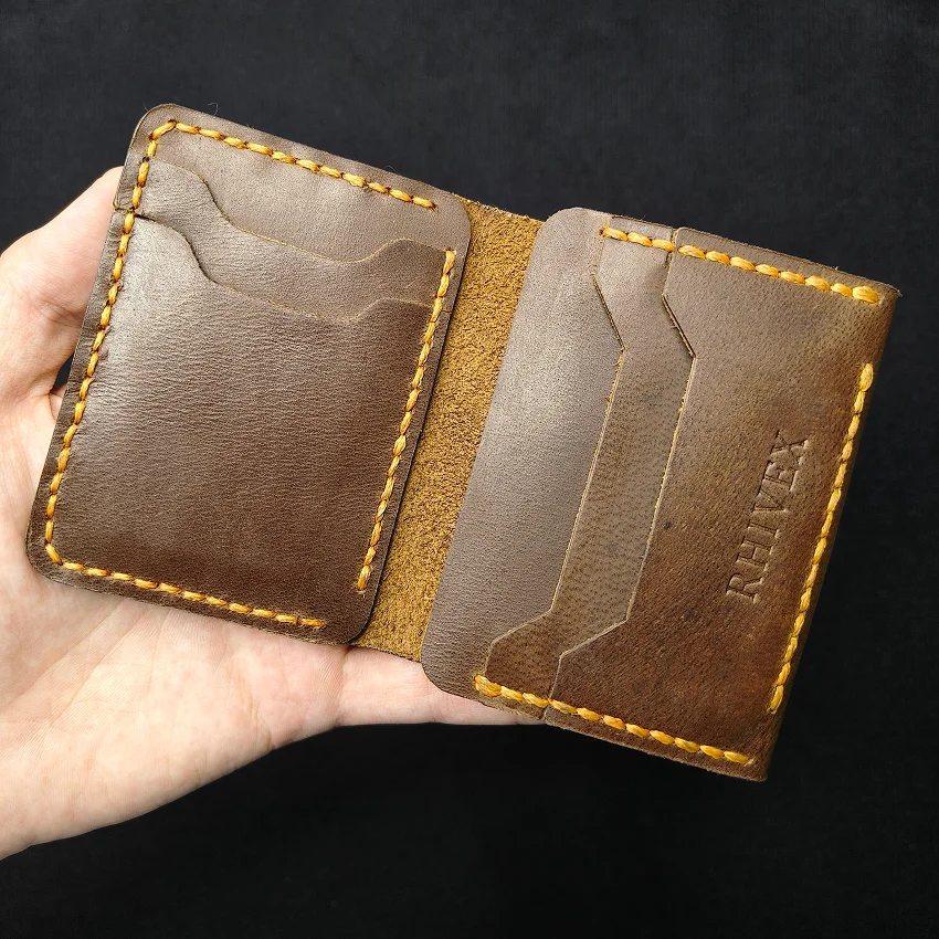 RHIVEX handcrafted full grain leather bifold wallet Pakistan