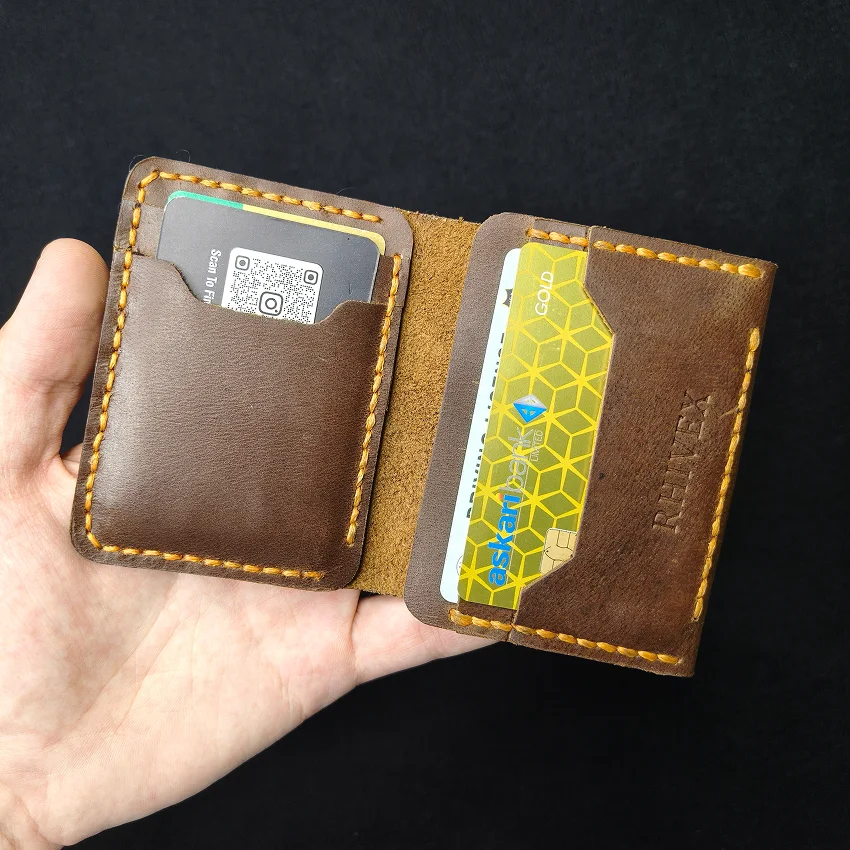RHIVEX handcrafted full grain leather bifold wallet Pakistan