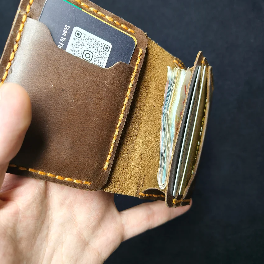RHIVEX handcrafted full grain leather bifold wallet Pakistan