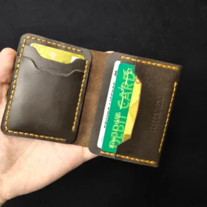 RHIVEX handcrafted full grain leather bifold wallet Pakistan