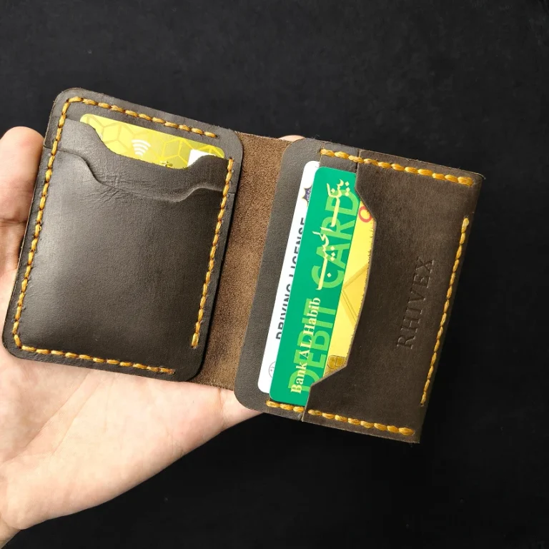 RHIVEX handcrafted full grain leather bifold wallet Pakistan