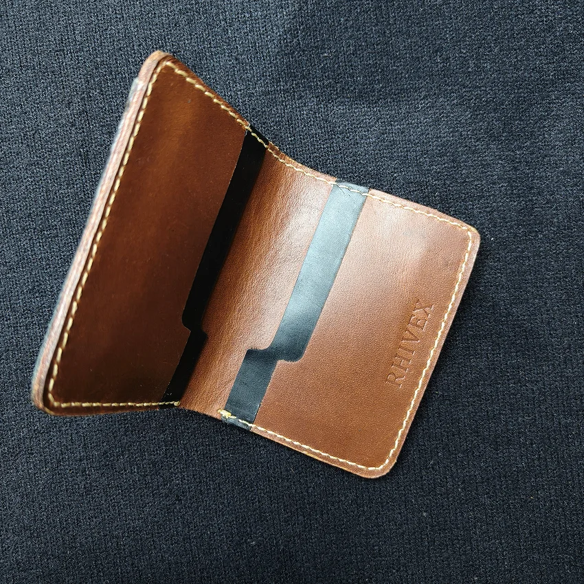 RHIVEX handcrafted full grain leather bifold wallet Pakistan