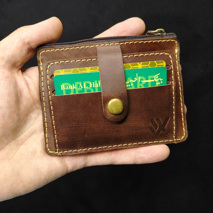 RHIVEX handcrafted full grain leather bifold wallet Pakistan