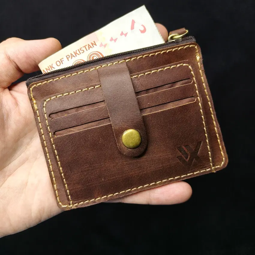 RHIVEX handcrafted full grain leather bifold wallet Pakistan